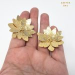 Aretes de Flores Dorado Bañado en Oro