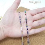 Tennis Rainbow Choker Plateado