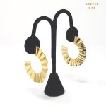 Argollas Forma de Abanico Dorado Bañadas en Oro