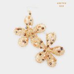 Aretes Flor XL Dorado con Cristales Multicolor