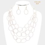 Collar Multilayer Links de Chaquira Blancos
