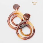 Aretes Dobles Grandes Acrílico Chocolate