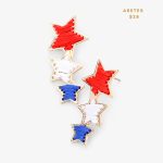 Aretes 3 Estrellas Tricolor Tejidas en Hilo