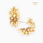 Aretes Argollas Argollitas Doradas con Beads