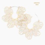 Aretes Argollas Filigrana Flor con Brillo