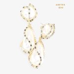 Aretes Perla y Cristales Evento Fiesta