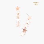 Aretes Largos Estrellas Rosa