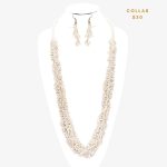Collar Largo Blanco con Beads