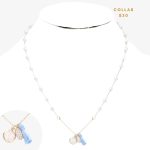 Collar con Dijes de Manito, Tassel Azul y Bolita
