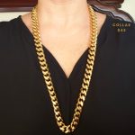 Round Cuban Chain 30 inch 15 mm Bañada en Oro