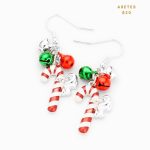 Aretes Navideños Pastilla Candy Peppermint