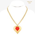 Collar Chain Dorado con Dije de Corazón