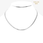 Collar Cuban Chain Plateado 4mm 13inch