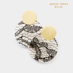 Aretes Topitos Acrílico Clear y Dorado