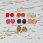 Aretes Topitos Redondos con Piedra Dulce Drusa
