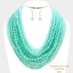 Collar de Beads Multilayer Turquesas