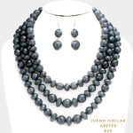 Collar de Beads 3 Layers Gris