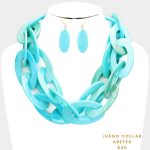 Collar de Acrílico 2 Layers Turquesa