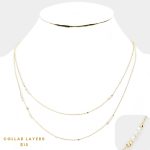 Collar Dorado de 2 layers con Perlitas