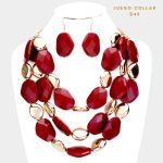 Collar Grande de 3 layers con Acrílico Rojo