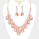 Collar Corto de Cristales Rosa