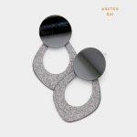 Aretes Forma Geométrica Gris y Negro