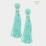 Aretes Largos de Beads Mint Verde Menta