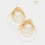 Aretes Hoops Círculos Varios Largos Dorados