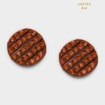 Aretes Topitos Redondo con Cristales Terracota
