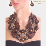 Collar de Beads de 3 Layers de Madera