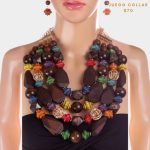 Collar de Beads de 4 Layers de Madera y Colores