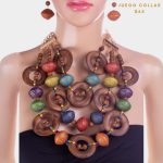 Collar de 3 Layers de Discos de Madera y Colores