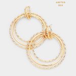 Aretes Dorado Triple Círculos