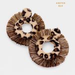 Aretes Redondos con Tassel Leopardo