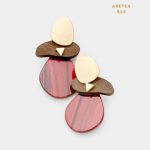 Aretes Forma de Gota con Acrílico Rojo