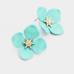 Aretes Topos de Flor Resina Mint Verde Menta