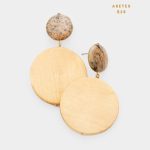 Aretes Redondo con Madera y Piedra
