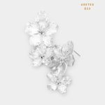 Aretes Flor Doble Plateado