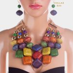 Collar de 3 Layers Grande de Madera Multicolor