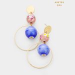 Aretes con Aros Dorados y Cerámica Pintada