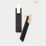 Aretes Largos Palito Rectangulares en Madera