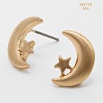 Aretes Topos Luna y Estrella Dorado