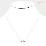 Collar Cadenita Dorada Bañada en Oro con Dije de Ojo Azul