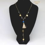 Collar Largo Bañado en Oro con Varios Dijes