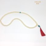 Collar de Beads con Dije de Cruz y Tassel Rojo