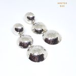 Aretes Largos Redondos Plateados