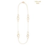 Collar Largo de Perlas y Links Dorados