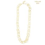 Collar Largo Dorado con Links Martillados