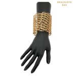Brazalete Cuff Dorado Trenzado