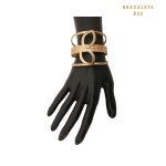 Brazalete Cuff Dorado con Detalle de Hoja